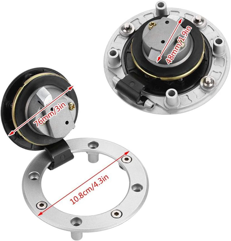 KIMISS Motorrad Zündschloss Tankdeckel Tankdeckelabdeckung mit 2 Schlüsseln für 600 750 1000 K1 2000