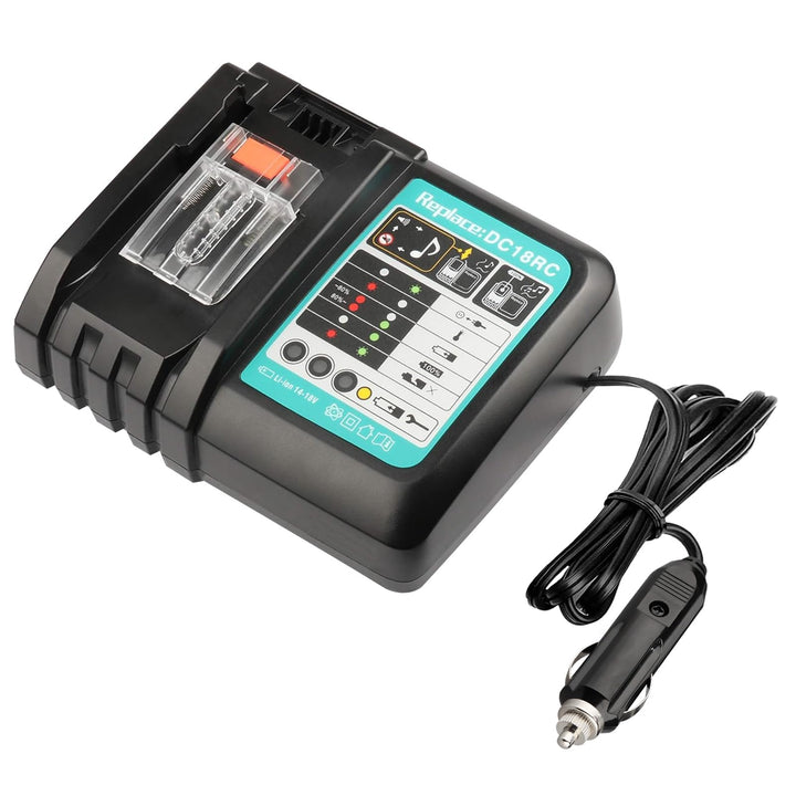 DC18RC Auto Schnellladegerät für Makita Akku 14,4V-18V, Kompatibel mit Makita Akku BL1850 BL1840B BL