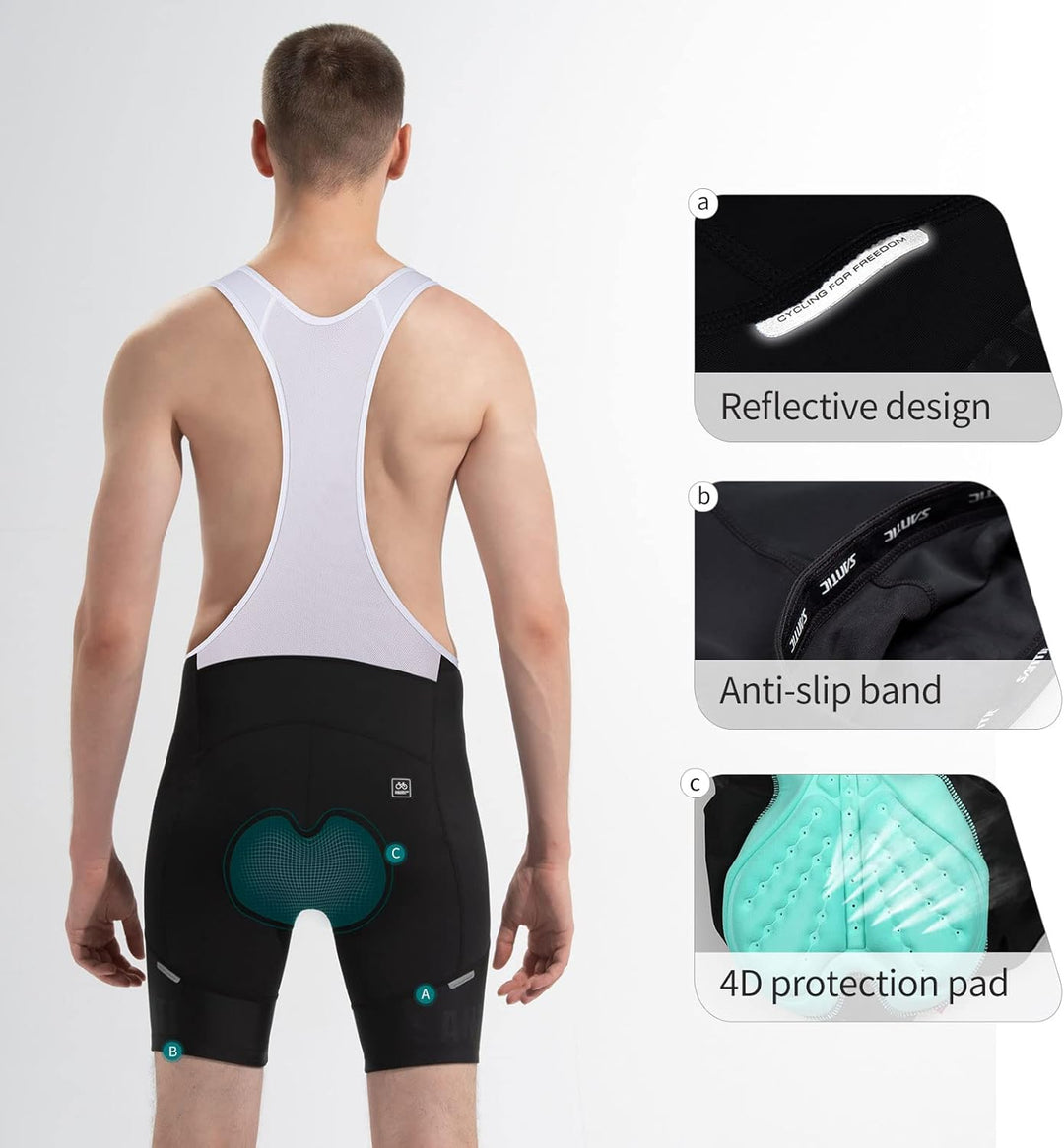 Santic Trägerhose Fahrrad Herren Kurz Sitzpolster Bib Shorts Hosen Rennrad Gepolstert Radlerhose Pol