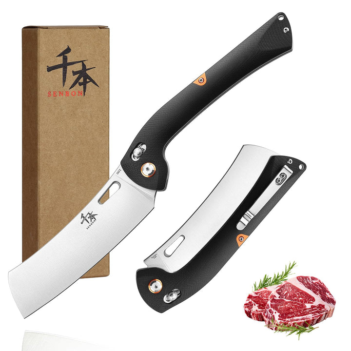 SENBON 440 Sharp Falten Chef Messer G10 Griff Küchenmesser Camping Outdoor Back Clip Tragbares Obst