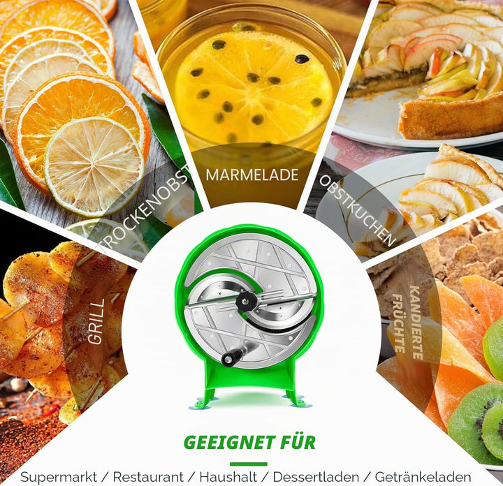 Newtry Manueller Gemüseschneider, 0,8~9 mm einstellbare Dicke, Zwiebel Gurken Gemüse Obstschneider,