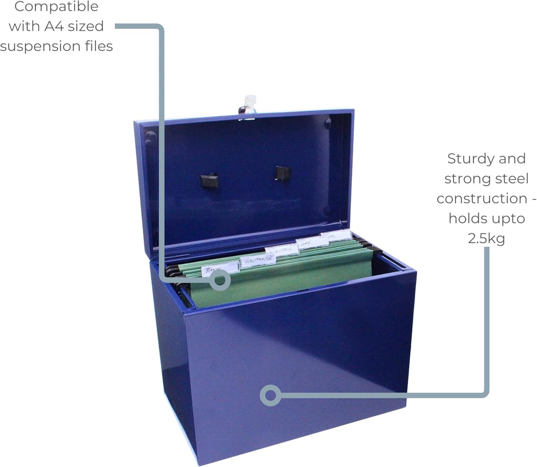 Ablagebox / Hängemappenbox (aus Metall, A4) blau Blau Einzelbett, Blau Einzelbett