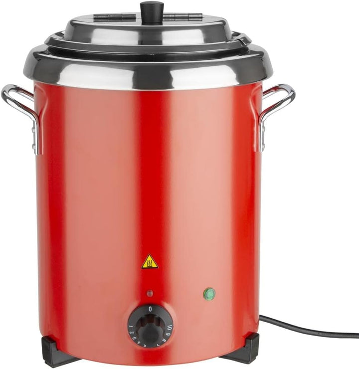 Buffalo GH227 Roter Suppenkessel mit Griffen, 5,7 l, 348 x 255 mm, Edelstahl,
