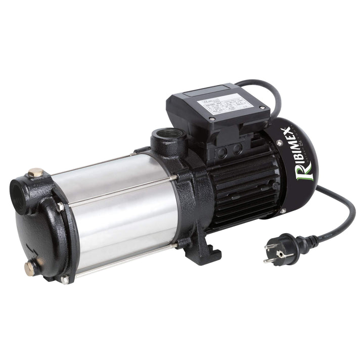Ribimex PRMCA5PRO Oberflächenpumpe Pro, 5 Turbinen, 1450 W, schwarz/silber, 19 x 14 x 44 cm, 5 Turbi
