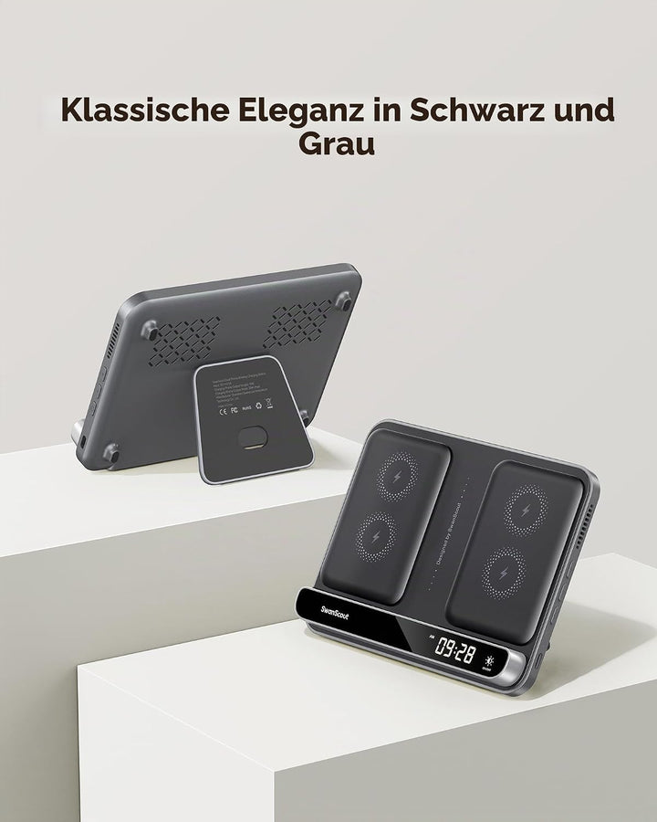 Dual Induktive Ladestation für 2 Handys, 30W Doppel Handy Ladestation für iPhone Air/17 Pro/17 Pro M