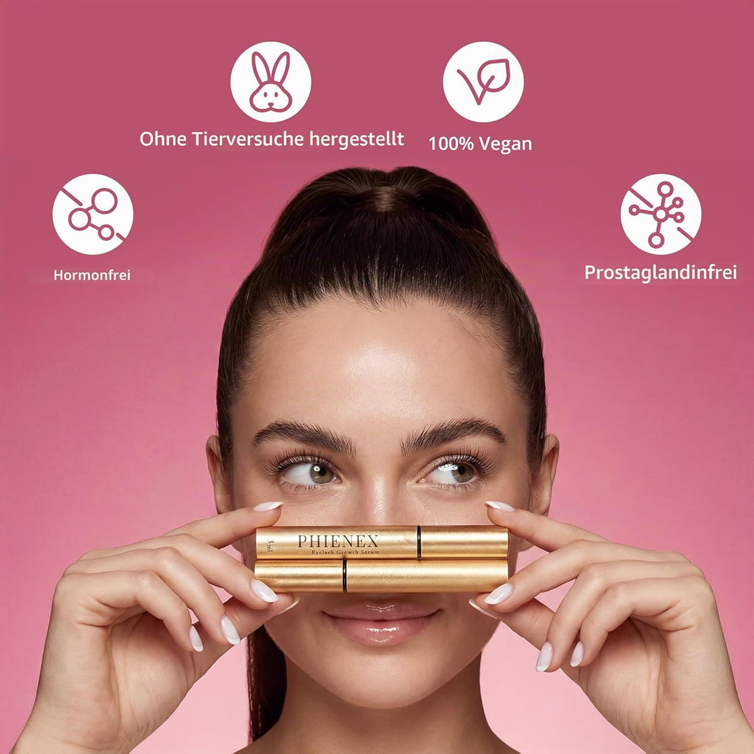PHIENEX 2026 New Version Wimpernserum – ohne Hormone & vegan – Lash Serum für längeres, dichteres, v