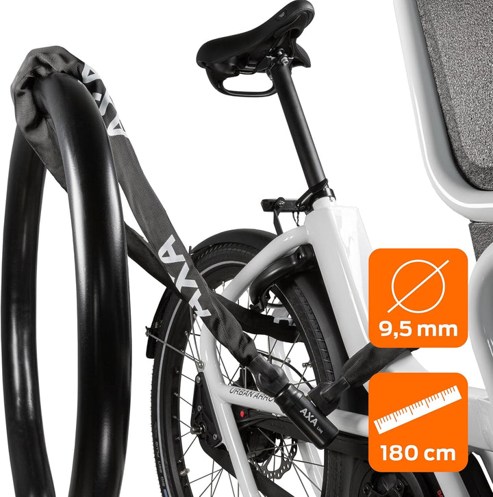 AXA Linq 180 Kettenschloss – Länge 180 cm – Sicherheitsstufe 14 – Stahlglieder 9,5 mm – Fahrradschlo