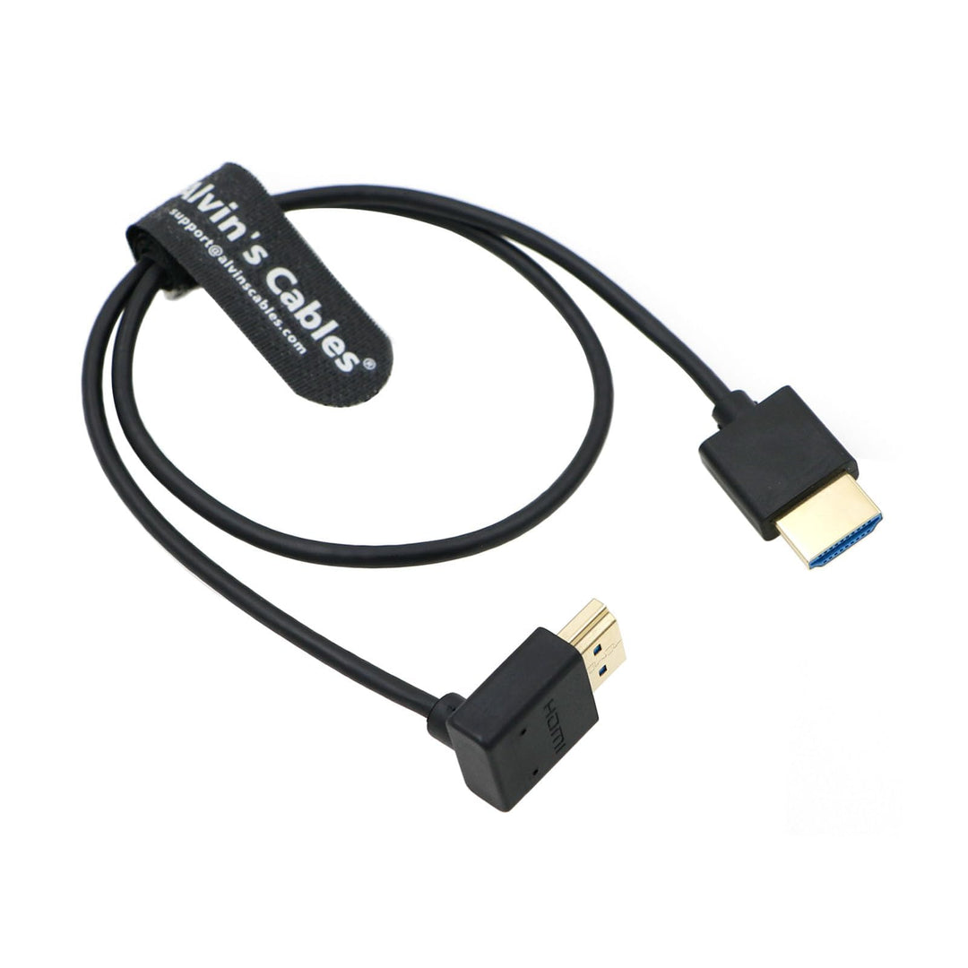 Alvin's Cables HDMI 2.1 8K High Speed Slim HDMI Straight zu HDMI Right Angle Kabel für Atomos Ninja