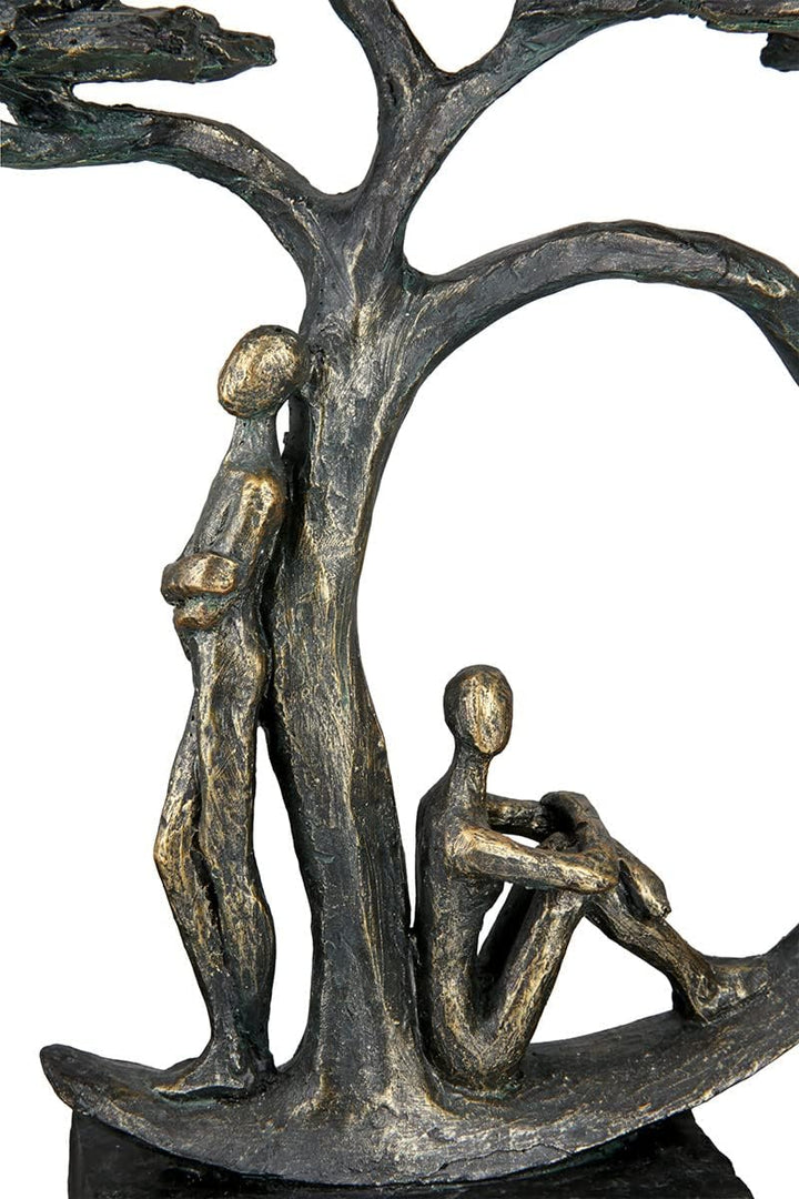 Casablanca Deko Figur Skulptur aus Kunstharz - Baum Schatten - mit Spruchanhänger - Farbe: Bronze -