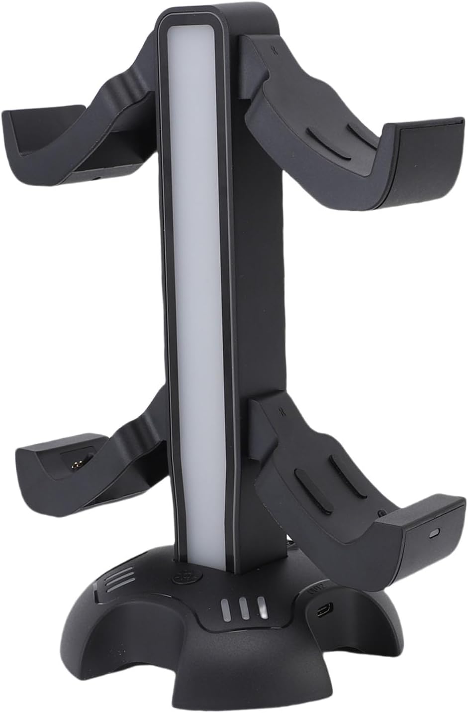 Controller-Ladegerät-Halterung mit 9 RGB-Lichtmodi für Gamer-Desktop, USB-Port-Headset-Ständer, Kabe
