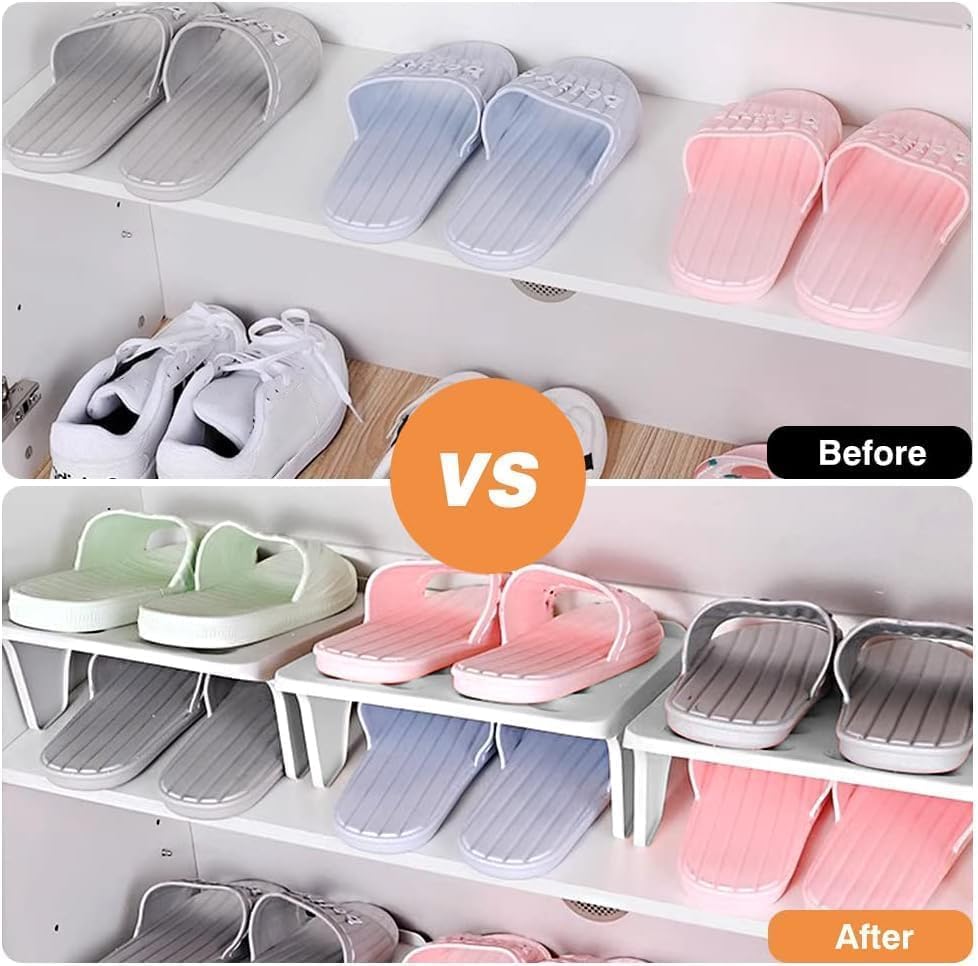 Schuhregale, 4 Stück Schuhschlitze Organizer, Rutschfeste Schuhschlitze, Doppelschicht Schuhregal Sc