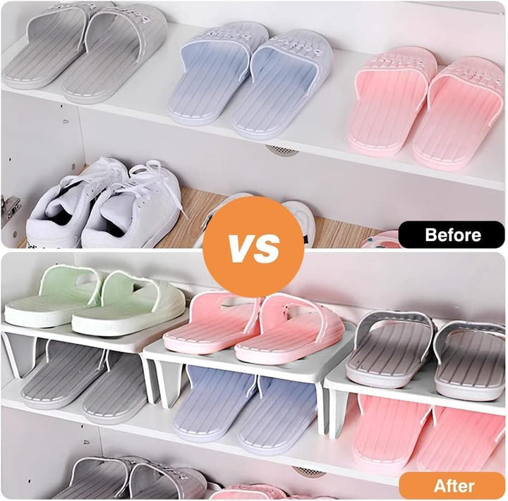 Schuhregale, 4 Stück Schuhschlitze Organizer, Rutschfeste Schuhschlitze, Doppelschicht Schuhregal Sc