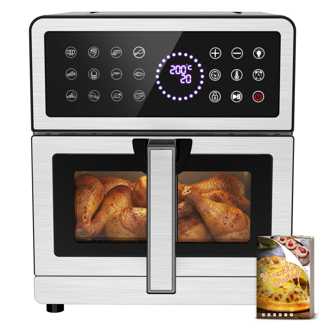 Heissluftfritteuse 8L XXL | Airfryer Ober/Unterhitze Heizelemente, Air Fryer Luftfritteuse Sichtfens