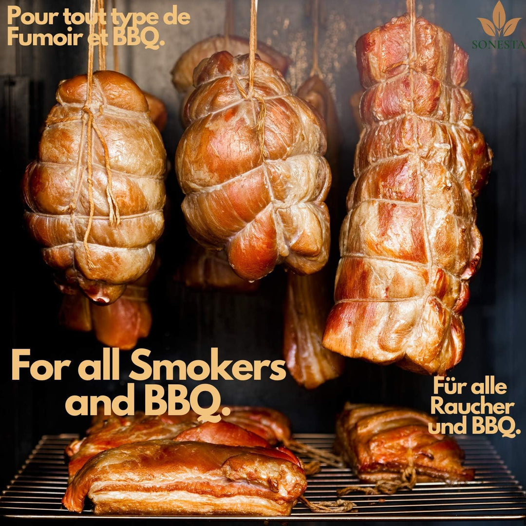 1 KG Premium Räucherspäne Räuchern Buche + Erle, 100% Natürlich 0,4-1,0 mm rauchaktives Räucherholz,