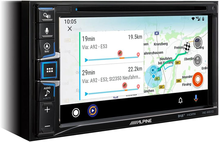 ALPINE INE-W611D Multimedia Autoradio, Farbe: schwarz, 2 DIN