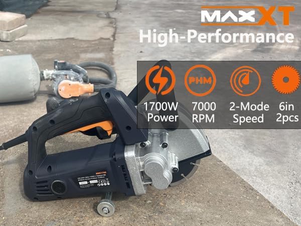 MAXXT Mauernutfräse Schlitzfräse，1700W Mauerfrase Wandfräse 7000 U/min，Schlitzmaschine für 150mm Kab