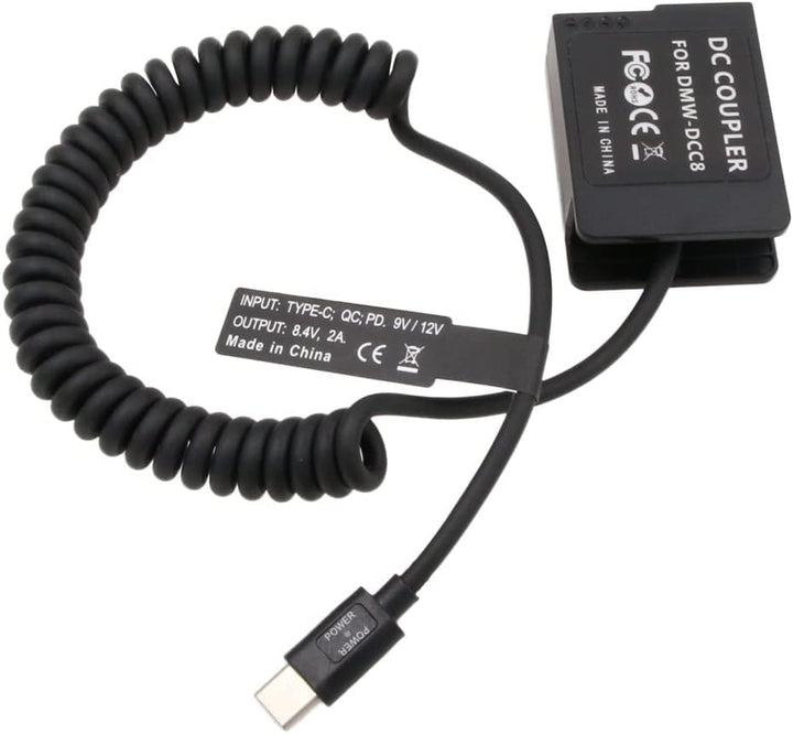 HangTon Power Bank QC PD 9V USB-C Dummy Akku für Panasonic G5 G7 G80 G99 FZ2500 FZ300 Sigma FP Kamer