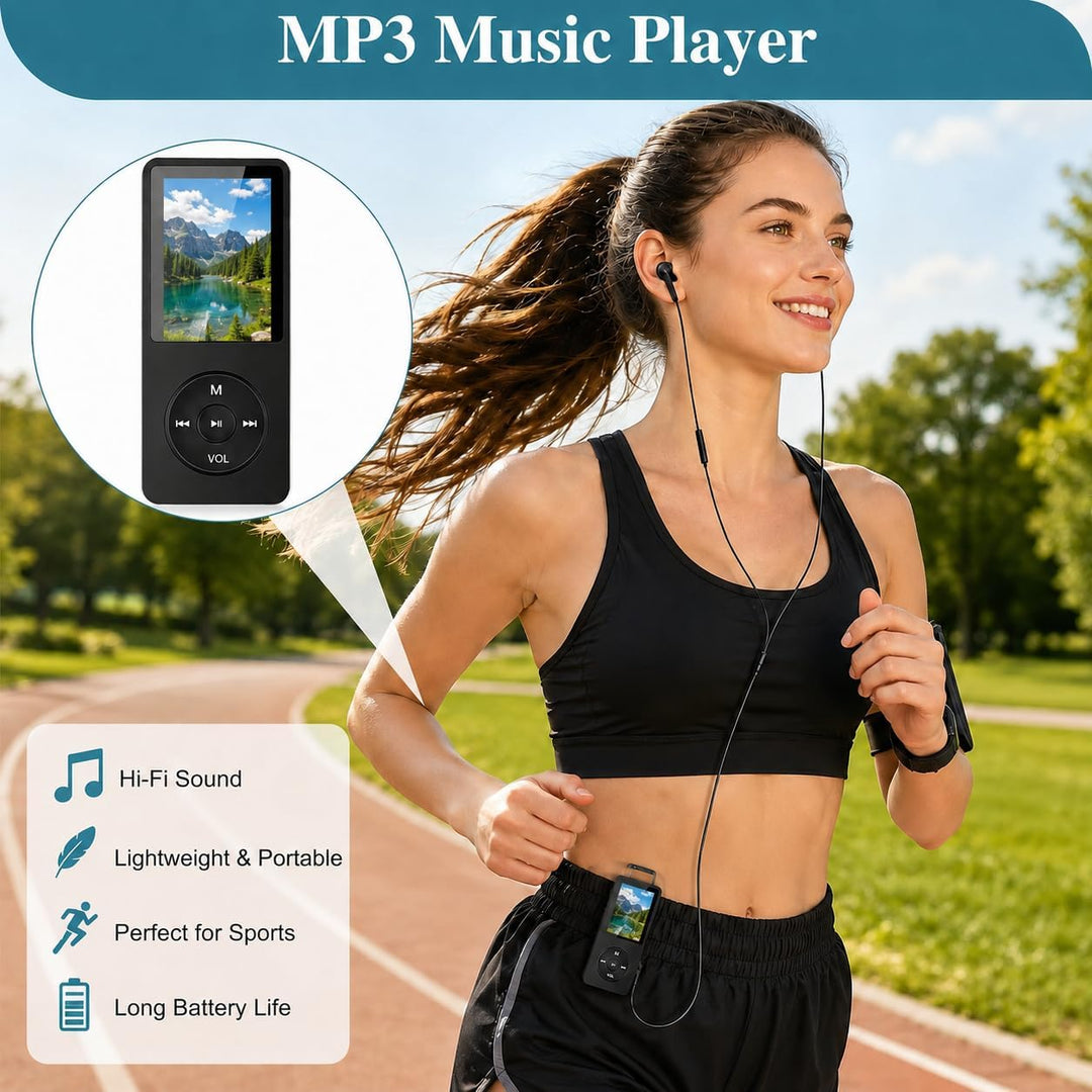 128GB MP3 Player Bluetooth 5.3 mit Lautsprecher, inkl. 128GB Speicherkarte, 1,8 Zoll TFT Musikplayer