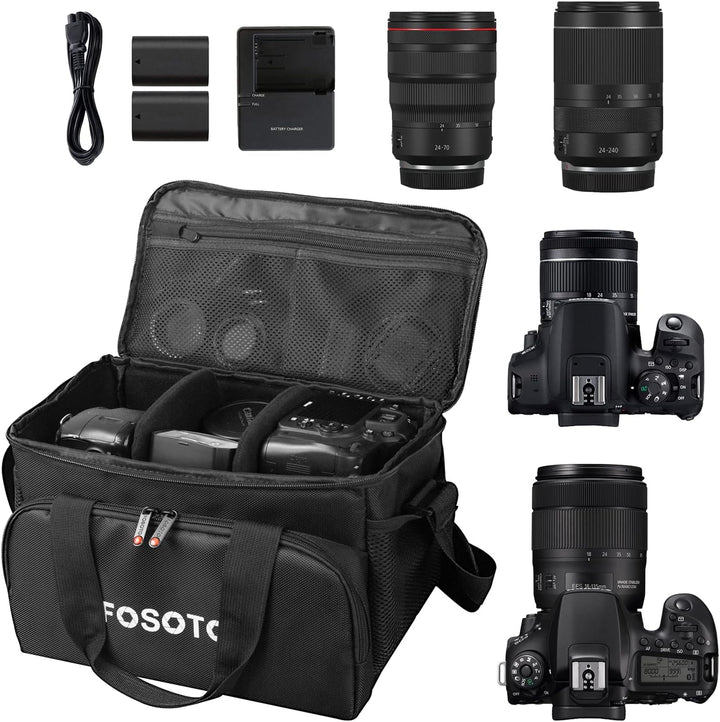 FOSOTO DSLR-Kameratasche Spiegelreflex Fototasche, Grosse XL Videokameara/Camcorder Tasche für Canon