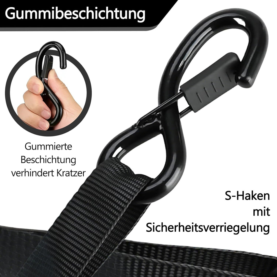 2 Stück Automatik Spanngurte, Selbstaufrollende Ratschengurte 3m x 25mm mit S-Haken, Automatik Spann