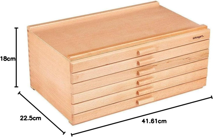 KINGART 723N Studio, 6 Schubladen, designte Aufbewahrung für Kunstmaterialien, natürliches Finish Kü