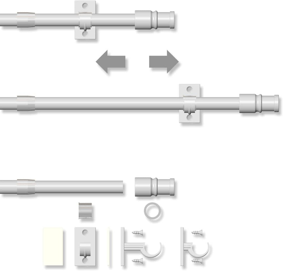 Interdeco Cafehausstange (1 Stück), Scheibenstange Messing-farbig in 12 mm Ø, Sora, 55-85 cm auszieh