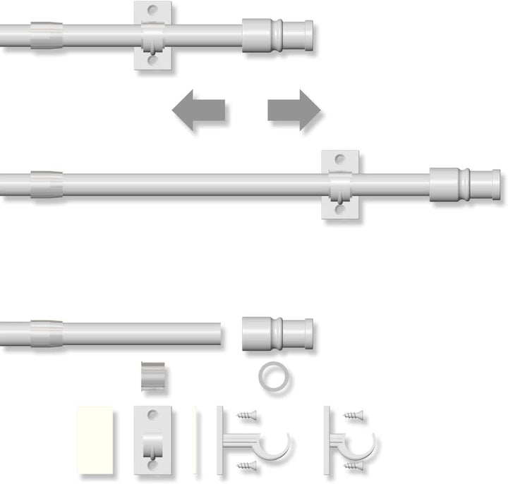 Interdeco Cafehausstange (1 Stück), Scheibenstange Messing-farbig in 12 mm Ø, Sora, 55-85 cm auszieh