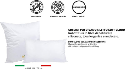 GM Soft Cloud Kissen 60x60 Kopfkissen 2er Set Dekokissen fŸr Bett und Sofa Innenkissen 100% Baumwoll