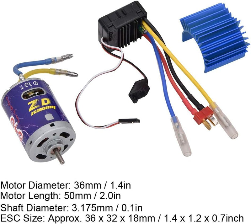 Bürstenmotor Brush Power Motor Kit, Langlebiger 540 Brushed Motor Mit Kühlrippe + 45A Brushed Esc Se