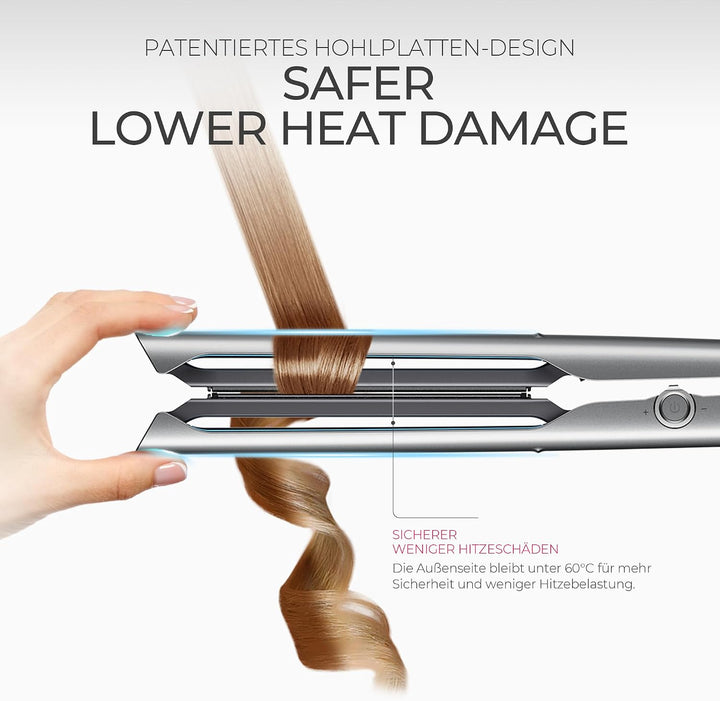 TYMO Glätteisen Haarglätter – Glätten in einem Zug &amp; Lockenstyling, 25 mm Platten, 3× Sanfteres Glei