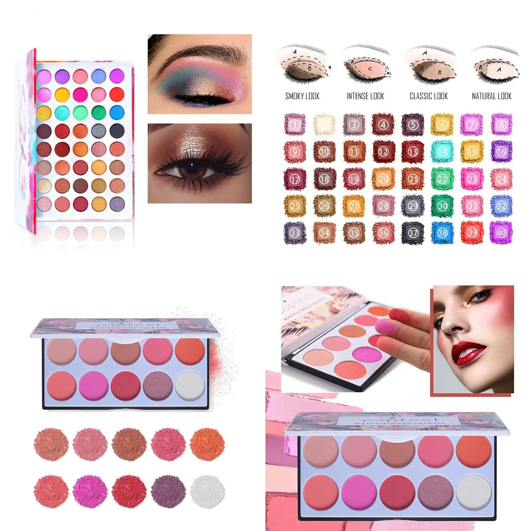 CHSEEO 34 Stück Mehrzweck Make-up-Set All-in-One Make-up-Geschenkset Kosmetik-Palette Starter Kit Li