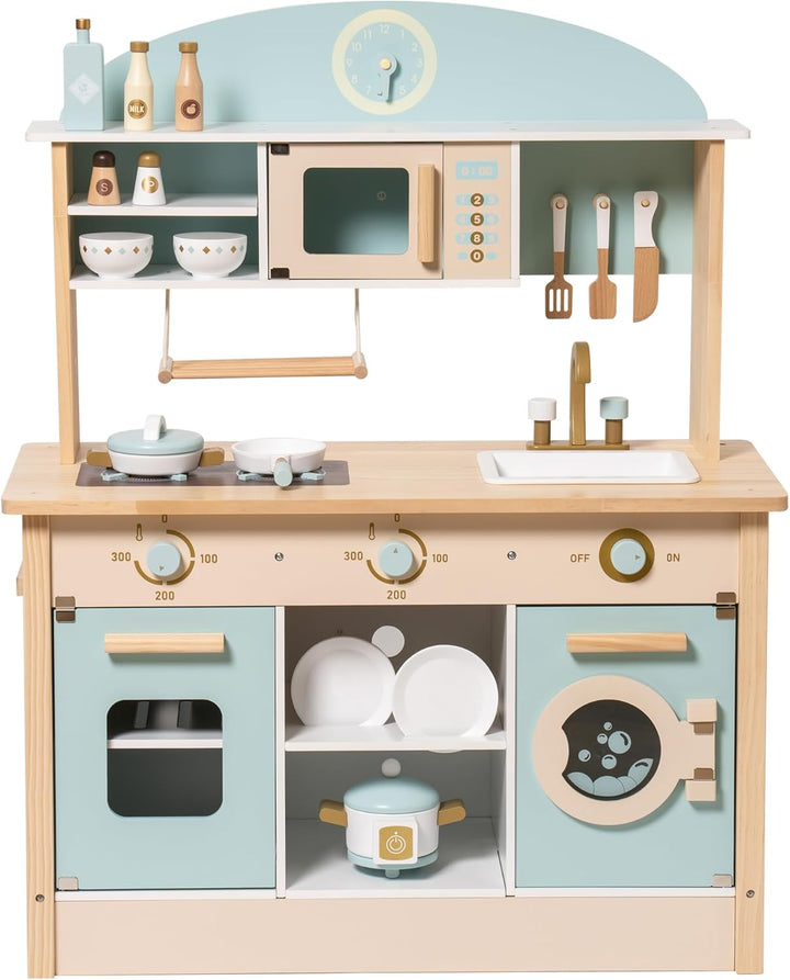 ROBOTIME Küchenspielset aus Holz für Kinder, Spielküche für Kleinkinder, grosse Kinder, Mädchen, Jun