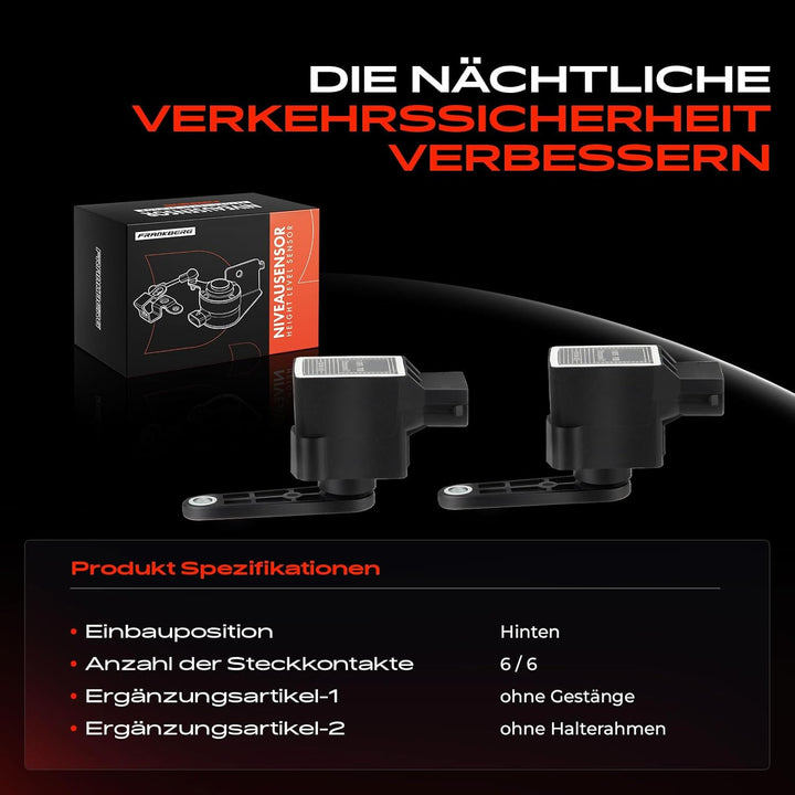 Frankberg 2x Niveausensor Luftfederung Xenon Hinten für 3er 5er 7er X3 X5 M3 M5 Z4 E38 E39 E46 E53 E