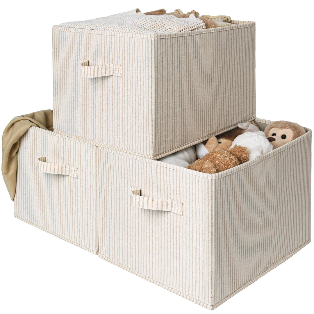 StorageWorks Kisten gross mit Griffen, Stoff Aufbewahrungskorb für Regale, Aufbewahrungsbox Badezimm