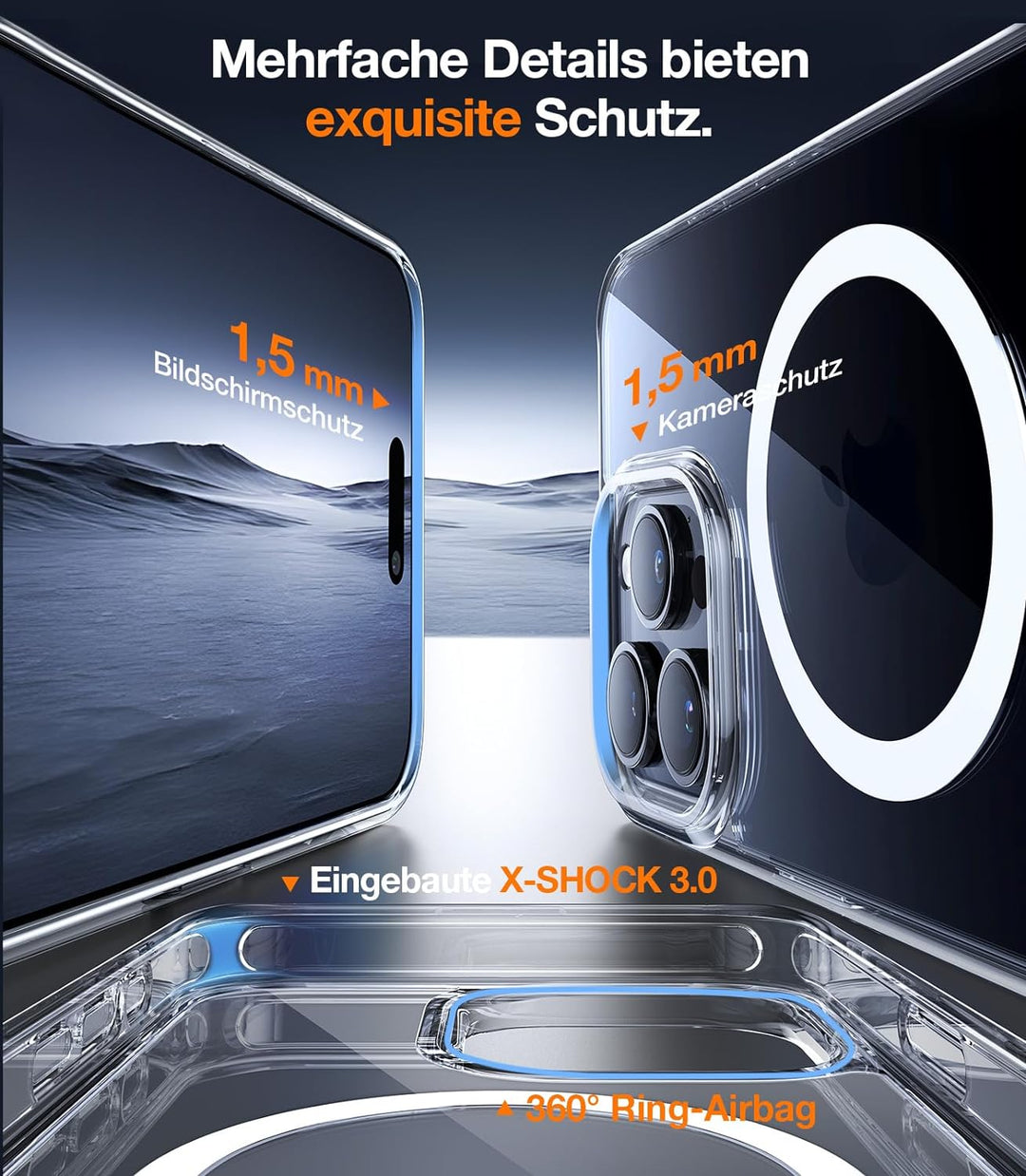 TORRAS [Marktneuheit für iPhone 15 Pro Hülle für MagSafe [Zertifizierte Militärschutz & TOP Magnetkr