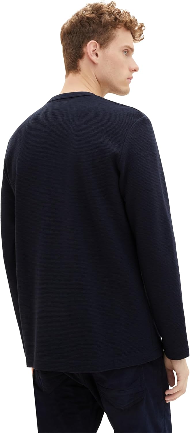 TOM TAILOR Herren Longsleeve T-Shirt, 10668 - Sky Captain Blue