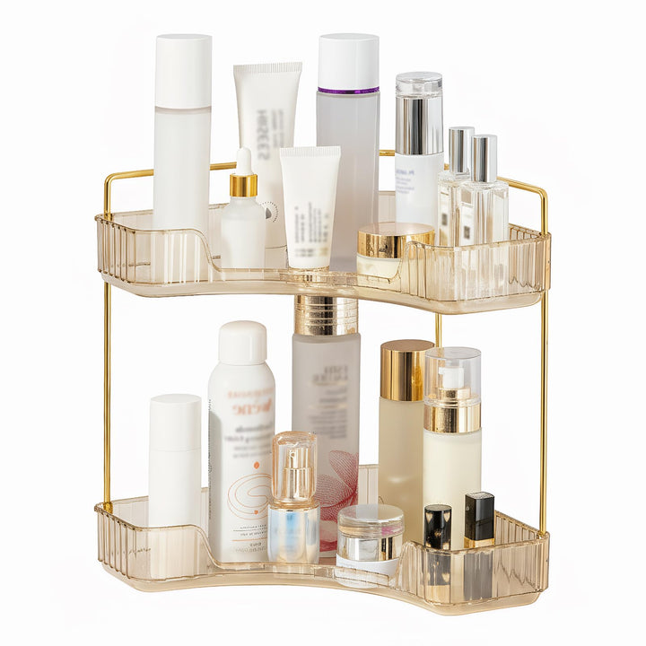 SHANNA Eckiger Make Up Kosmetik Organizer: Verstellbares Make-up-Regal für die Kommode, Multifunktio