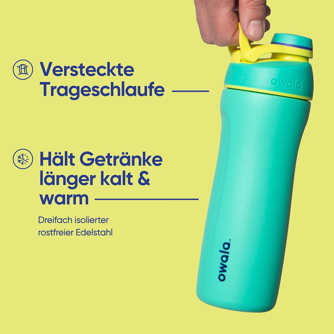 Owala Twist Edelstahl Trinkflasche mit Drehverschluss, 710ml, Smooshed Blueberry 710 ml Smooshed Blu