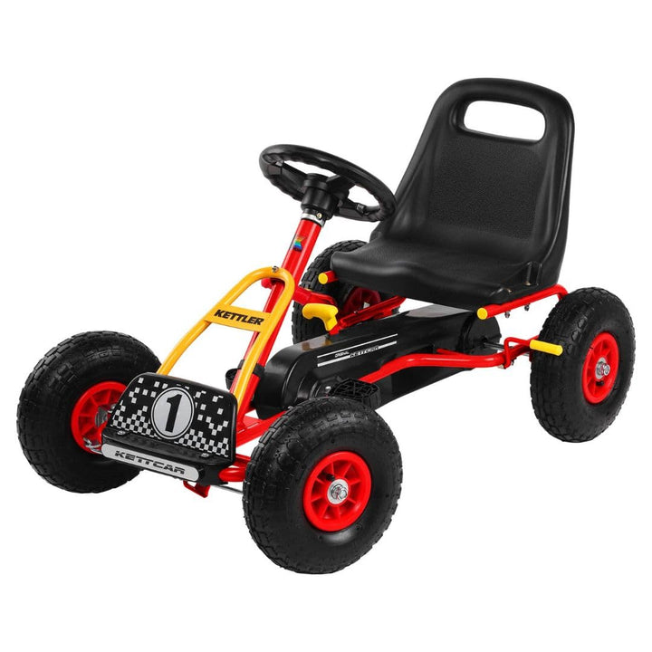 KETTLER Kettcar Retro | Go-Kart | mit Handbremse & Luftbereifung (Rot), Rot