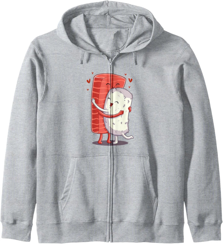 Kawaii Niedlich Anime Otaku Japanischer Lachs Sushi Nigiri Kapuzenjacke