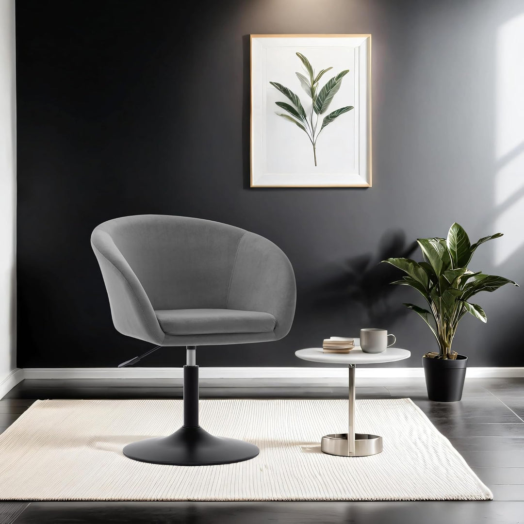 Duhome Schminkstuhl Höhenverstellbar, Lounge Sessel aus Samt Drehbar Cocktailsessel Drehstuhl mit Ar