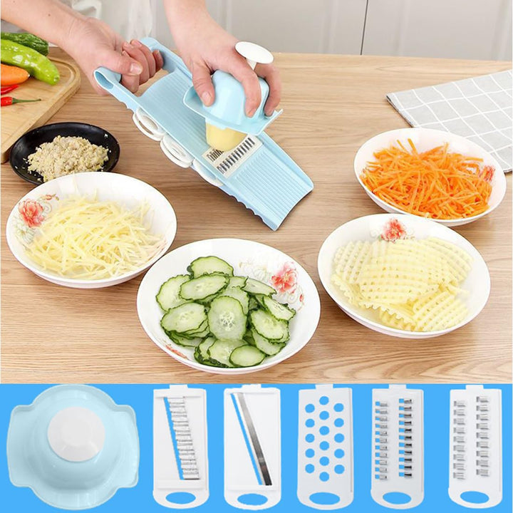 5 in 1 Mandoline Gemüsehobel Gemüsereibe Inklusive Handschutz, Gemüseschneider, Gurkenhobel Dünne Sc