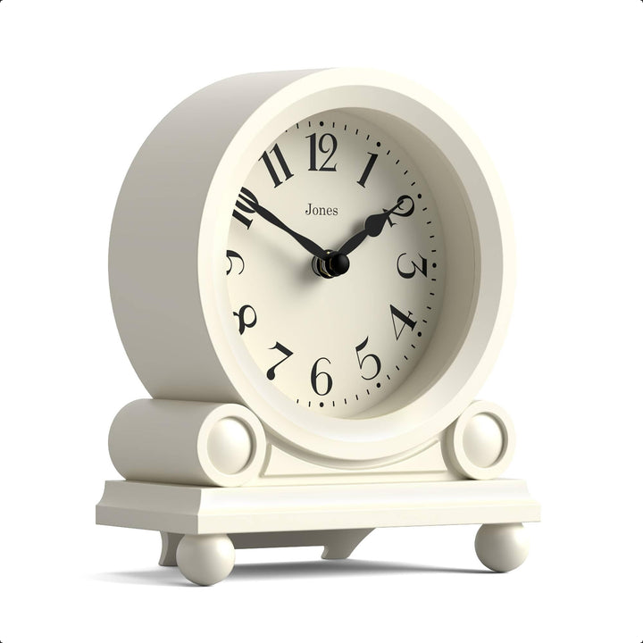JONES CLOCKS® Maida Vale kaminuhr | Kleine traditionelle schreibtischuhr | Blasscreme | Hübsch und c