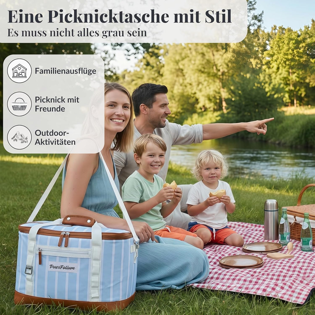 Kühltasche 45L Gross Faltbar XXL Wasserdicht Tragbar Mit Oberklappe Für Strand Camping Auto Picknick
