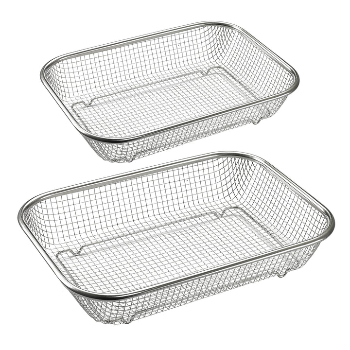 Supremery 2er Set Backofen Edelstahl Grillkorb Grillgitter Grillblech Backkorb für fettarmes Heisslu