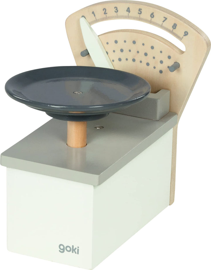 goki 51504 - Waage - Zubehör für Kinderküche und Kaufladen, aus Holz