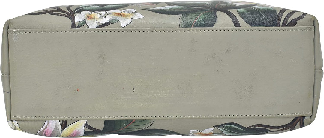 Anuschka Women's Frame Crossbody Tasche aus Echtleder, handbemalt, mittlere Grösse mit Rahmen Floral