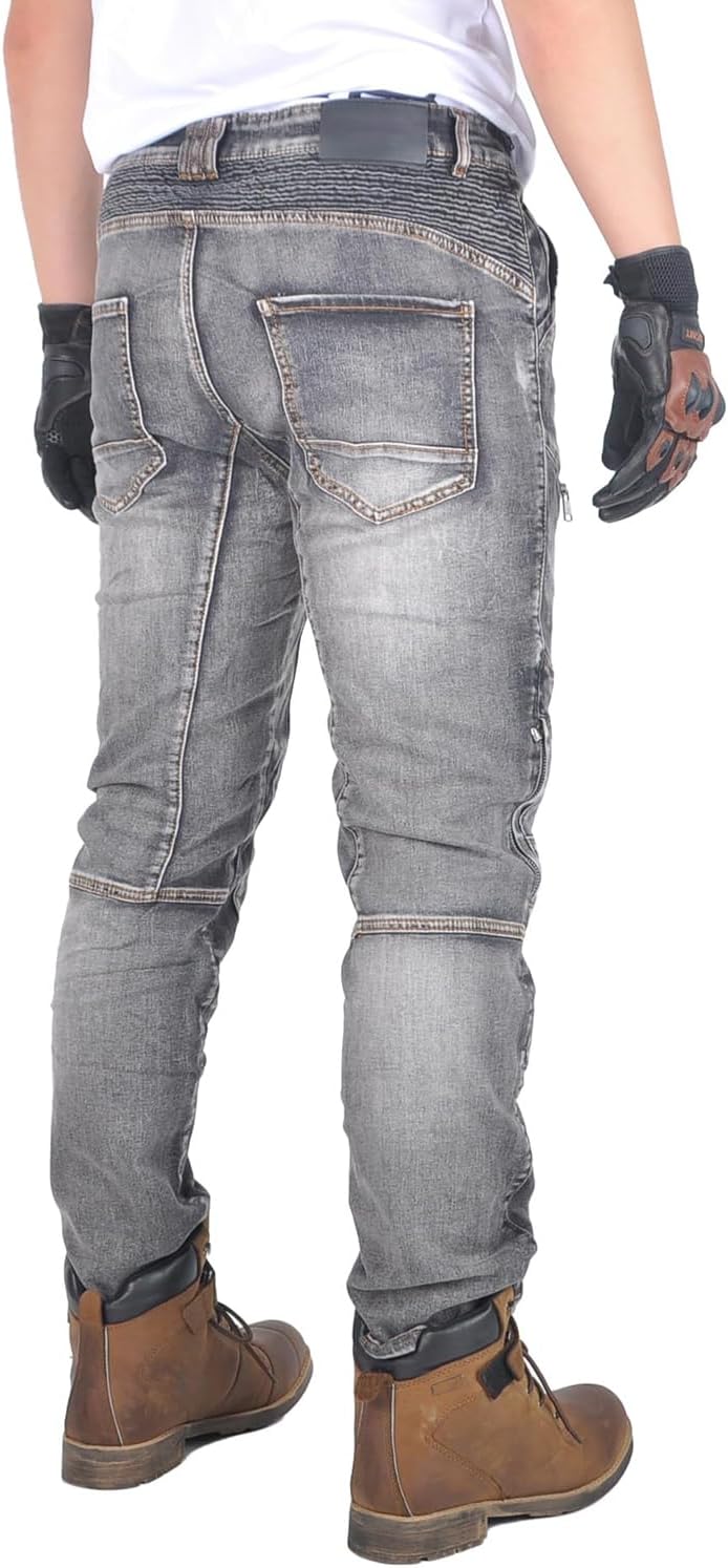 oFzimTo Motorradhose Herren/Damen, Aramid-Gewebe Stretch Jeans Hosen Herren/Damen, Motorrad Hosen mi