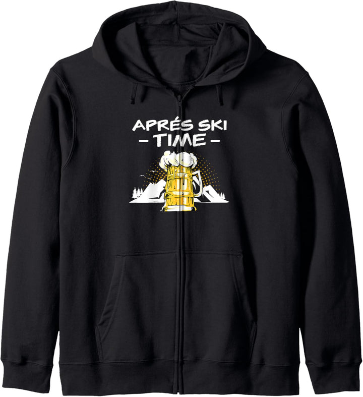 Apres Ski Zeit Bier Saufen Winterurlaub Skiurlaub Geschenk Kapuzenjacke
