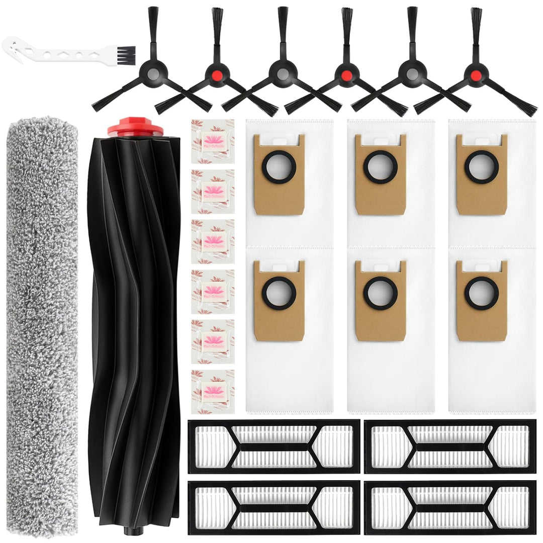 25 Stück Zubehörset für Eufy S1 Pro Saugroboter, 1 Hauptbürste, 1 Roller Wischtuchrolle, 4 Filter, 6